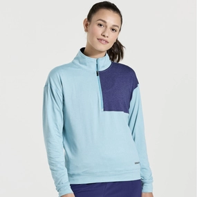 AbrasionResistant Finish DurableDoubleLayeredHem Saucony Women's Sunday 1/4 Zip
