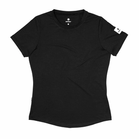 SAYSKY Women's Clean Pace Tee Black DoubleLayeredEdging