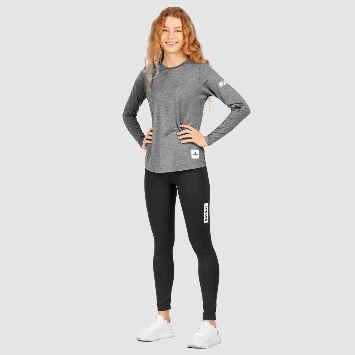 Self Love SAYSKY Women's Clean Pace Top Light Grey Melange