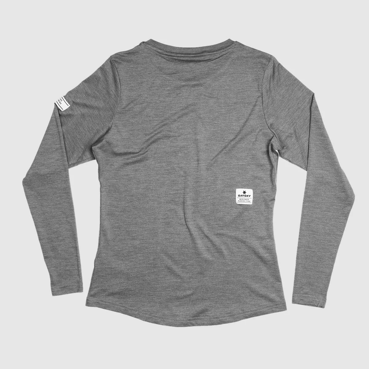 SAYSKY Women's Clean Pace Top Light Grey Melange Silk Glow