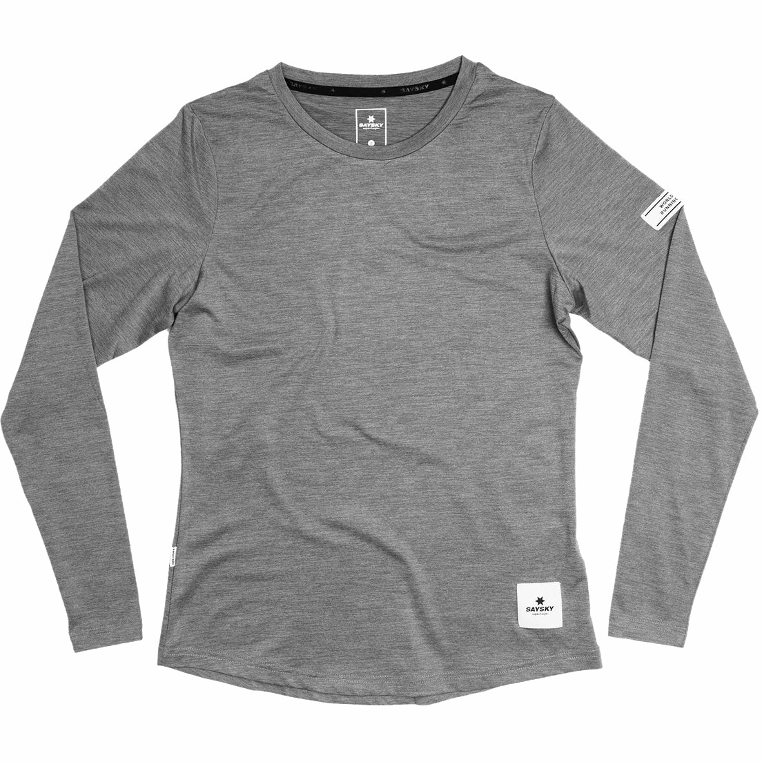 Photo Glam SkinFriendlyElastic SAYSKY Women's Clean Pace Top Light Grey Melange