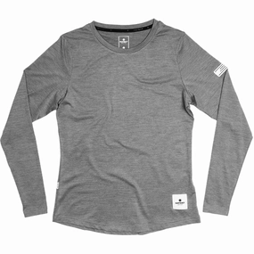 Photo Glam SkinFriendlyElastic SAYSKY Women's Clean Pace Top Light Grey Melange