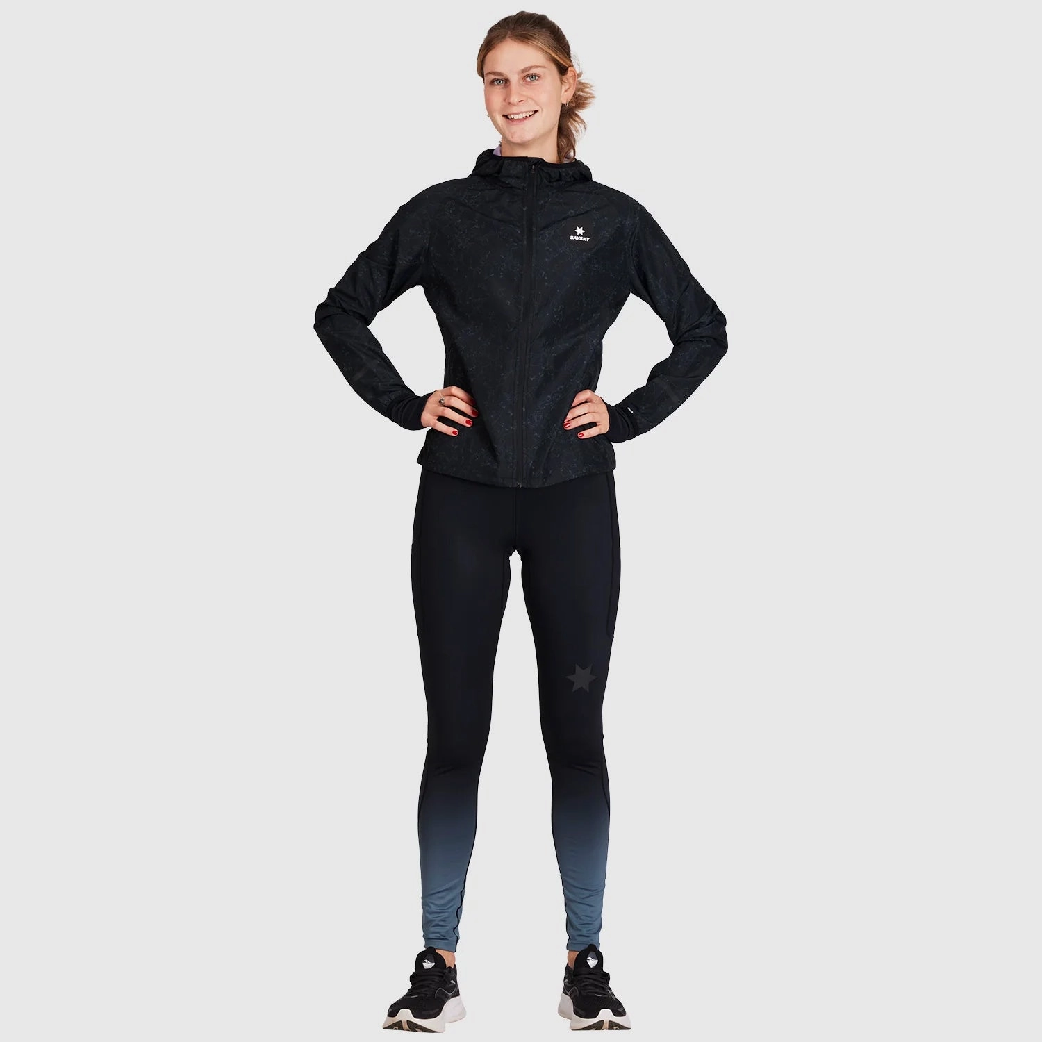SAYSKY Women's Map Pace Jacket Black Light Wool