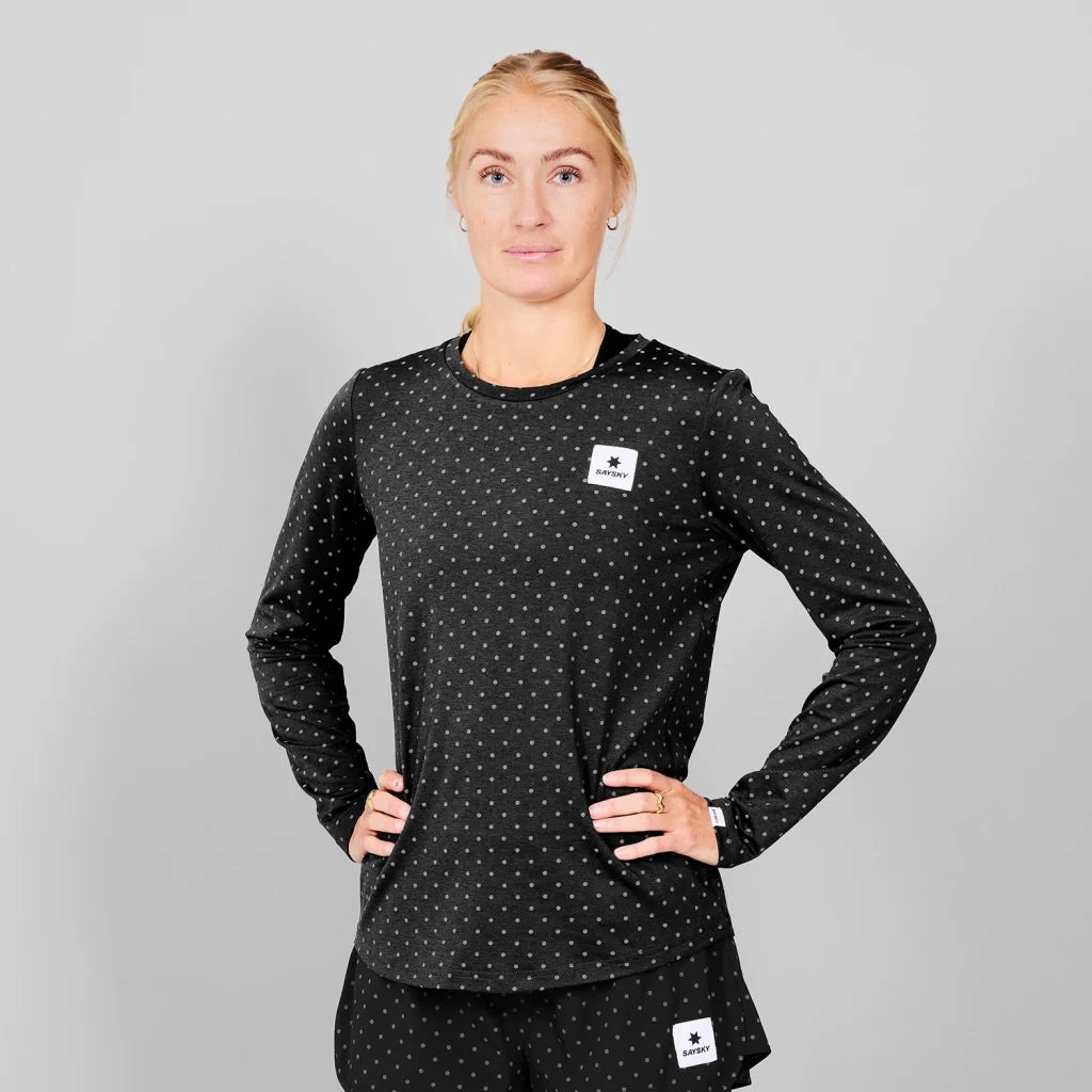LowProfile Design SAYSKY Women's Reflective Polka Pace Top Black