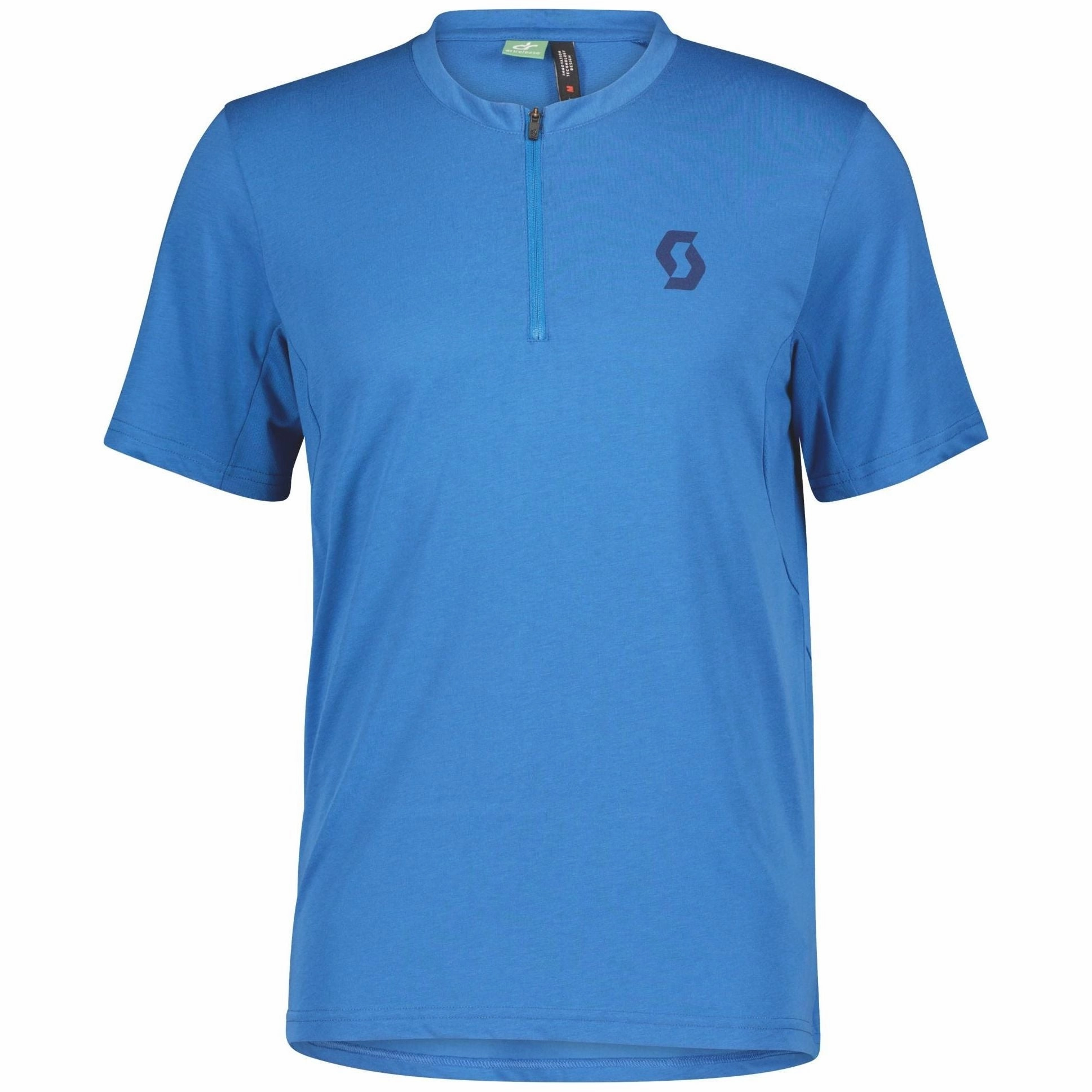 diverse Scott Trail Flow Dri Zip Short Sleeve Mens Cycling Jersey - Blue
