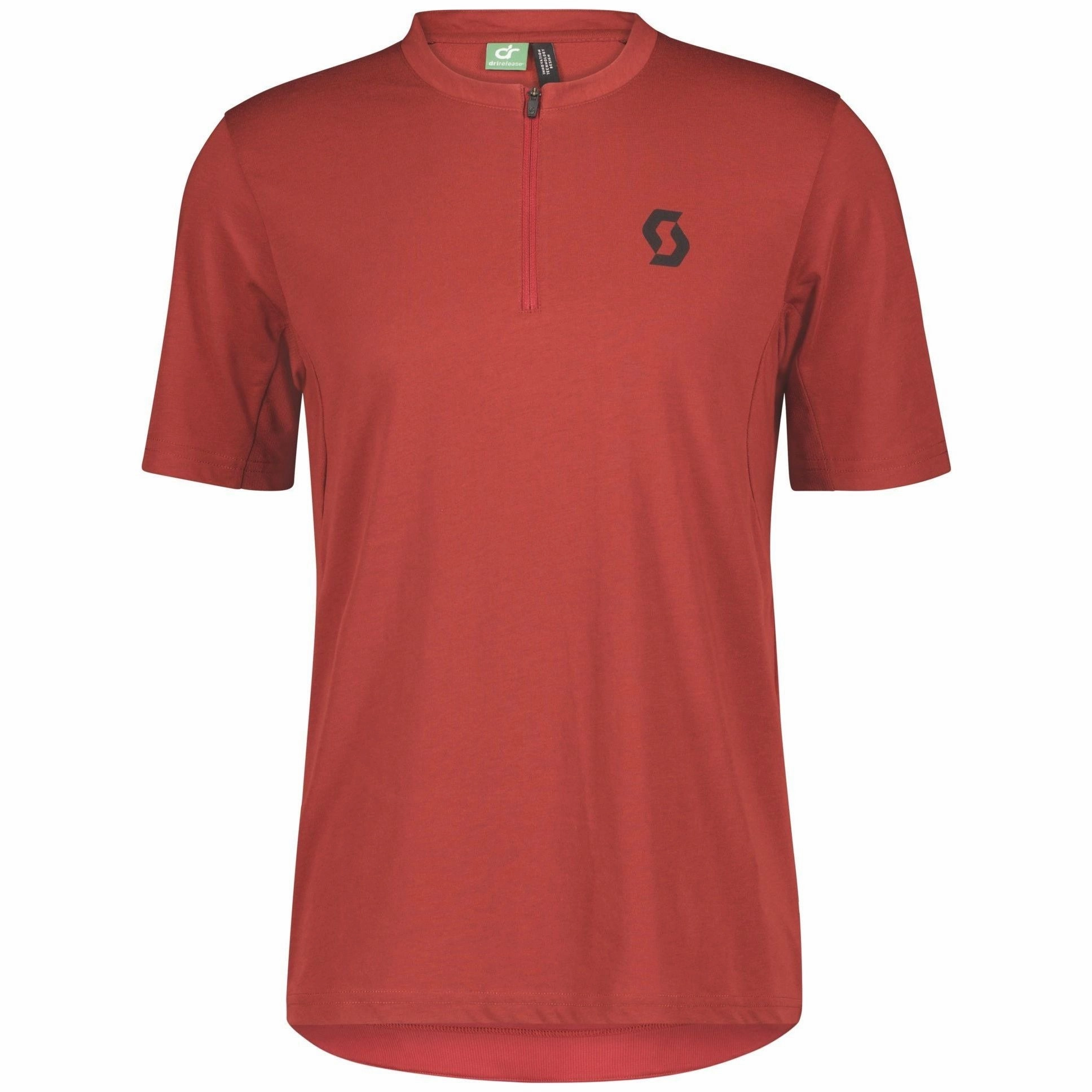 Reactive Motion Capture Tech ThermalRegulation Scott Trail Flow Dri Zip Short Sleeve Mens Cycling Jersey - Red
