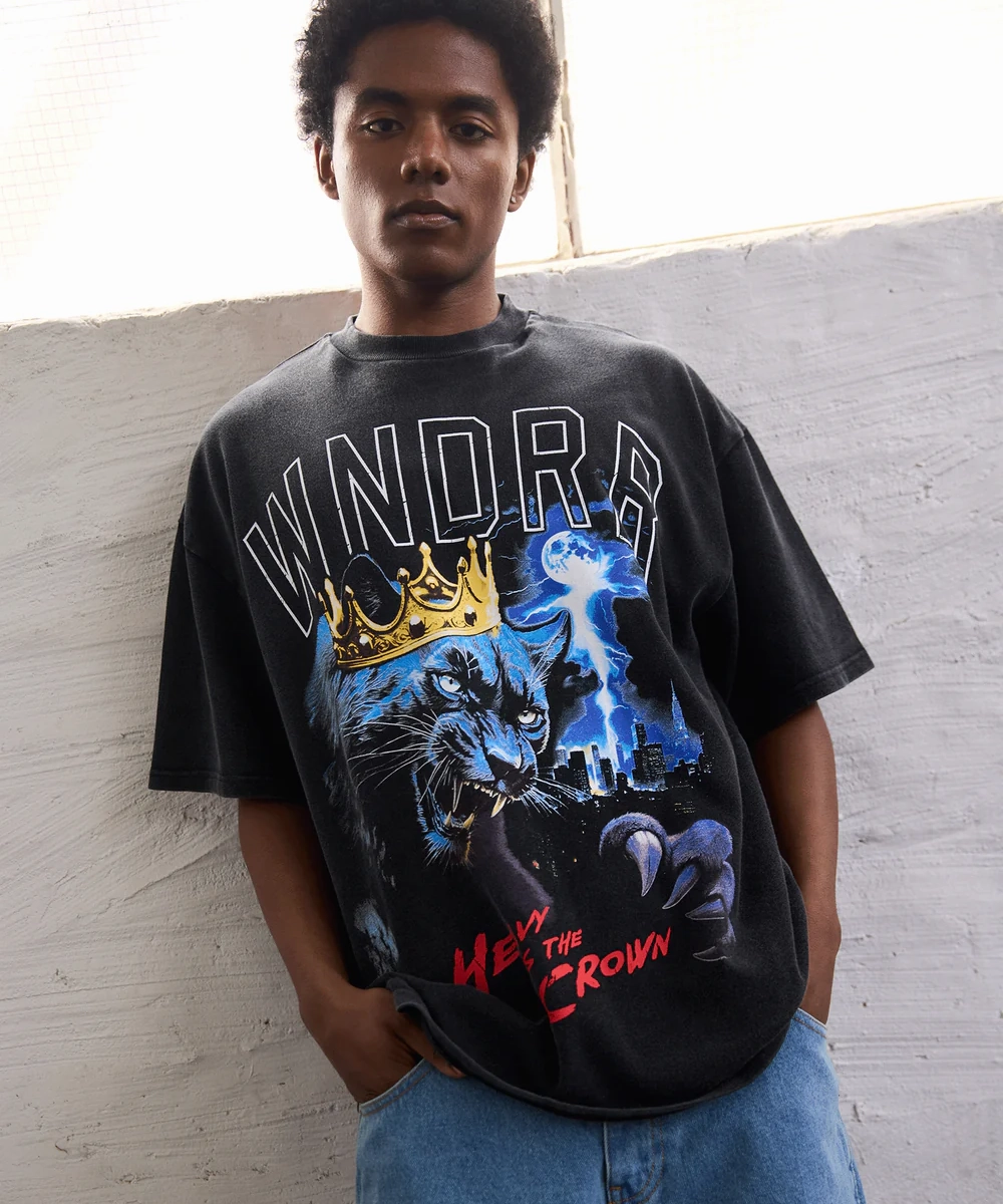 Natural Fiber Blend WNDRR Monarch Heavy Weight Tee (Washed Black)