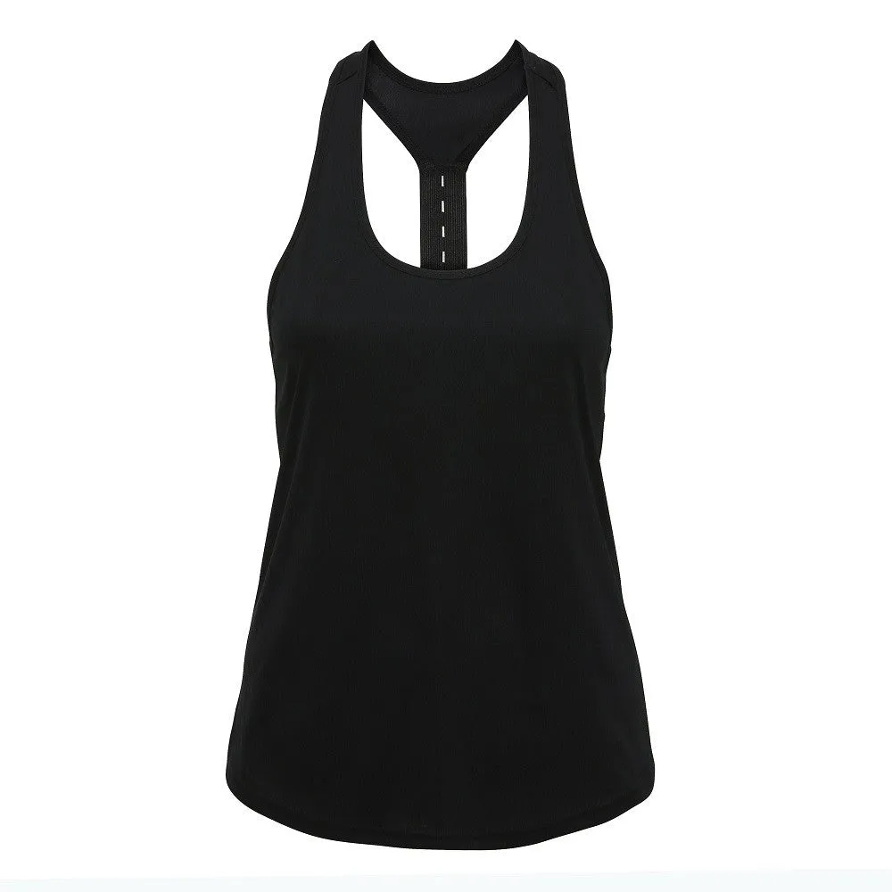 ElasticBinding AntiPilling Finish Women's Performance Strap Back Vest | BLACK