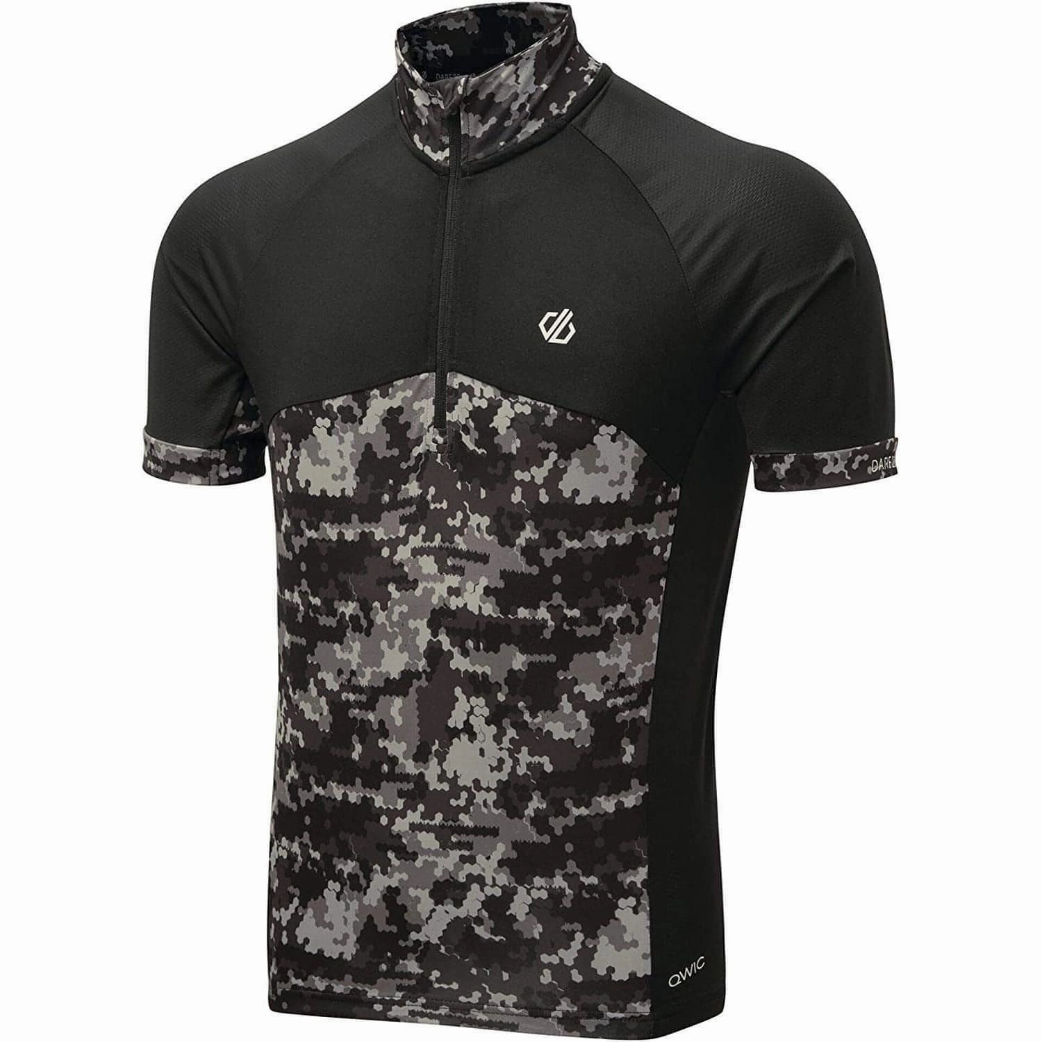 HighCompression Material retail store Dare2B Stay The Course Short Sleeve Mens Cycling Jersey - Black
