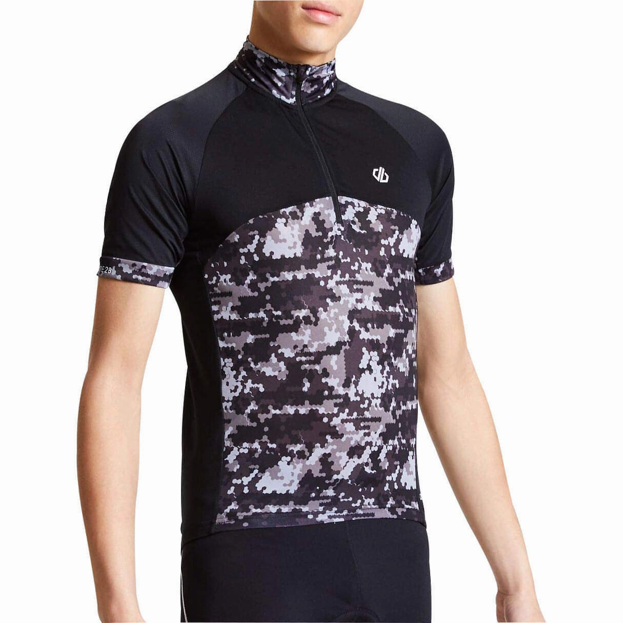 Full Flex Dare2B Stay The Course Short Sleeve Mens Cycling Jersey - Black