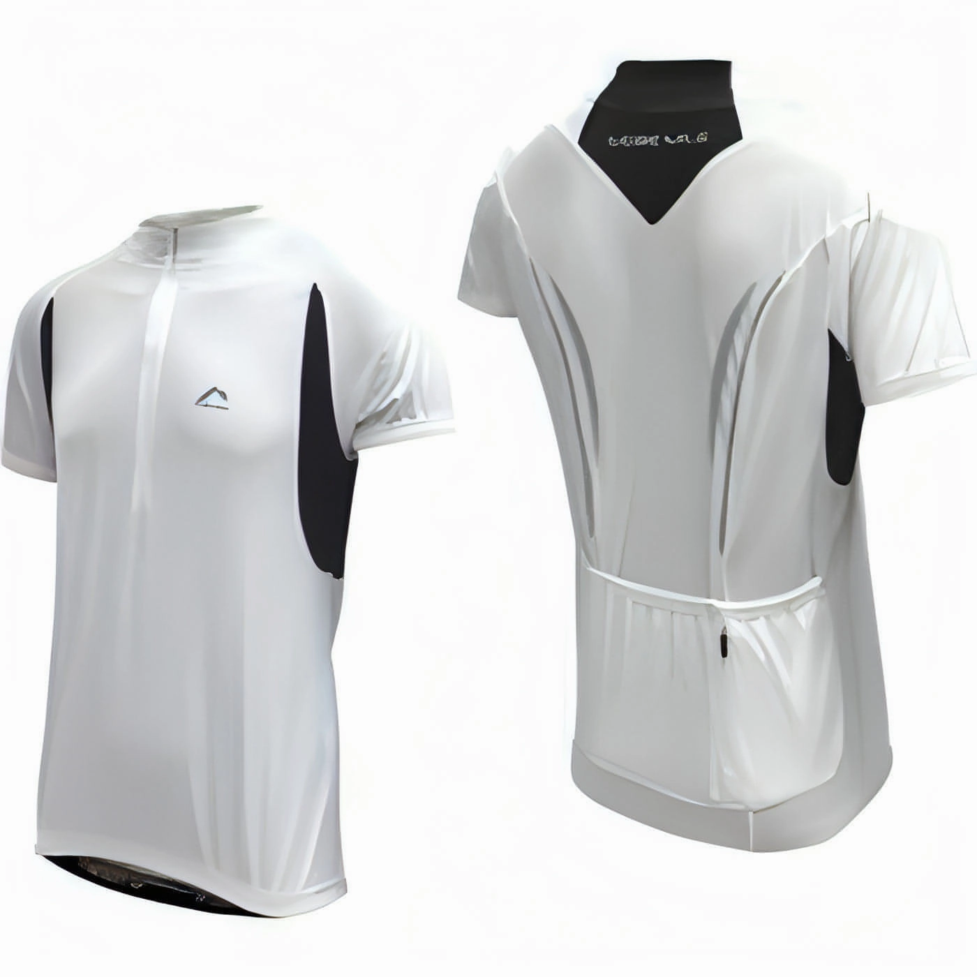 More Mile Short Sleeve Half Zip Mens Cycling Jersey - White Flexible Back Panel