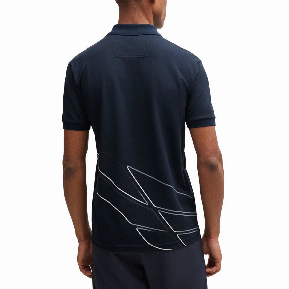 SoftTouch Collar Lining HighDurability Yarn BOSS Paddy 3 Golf Shirt - Dark Blue