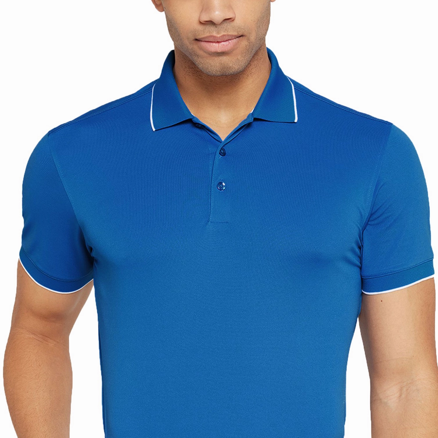 Layering Staple Clubhouse Attire Galvin Green Marty Breathable Golf Polo Shirt - Royal Blue