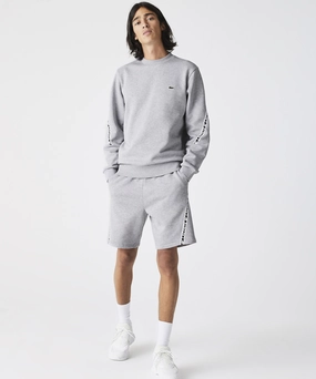 Luxury Core Beach Ease Lacoste Active Tape Crew Neck Sweater (Grey)