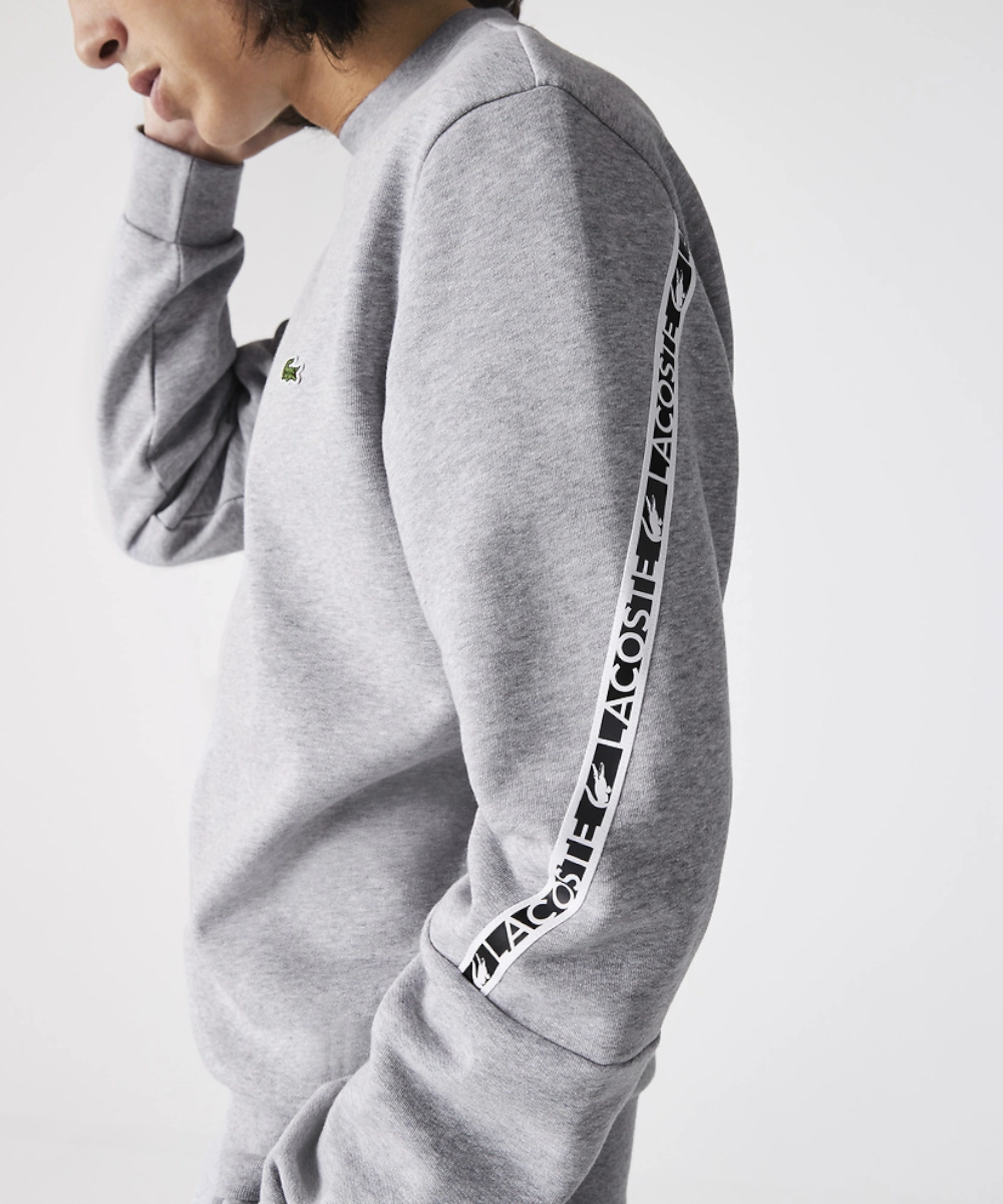 Fantasy Glow StaticResistant Lacoste Active Tape Crew Neck Sweater (Grey)
