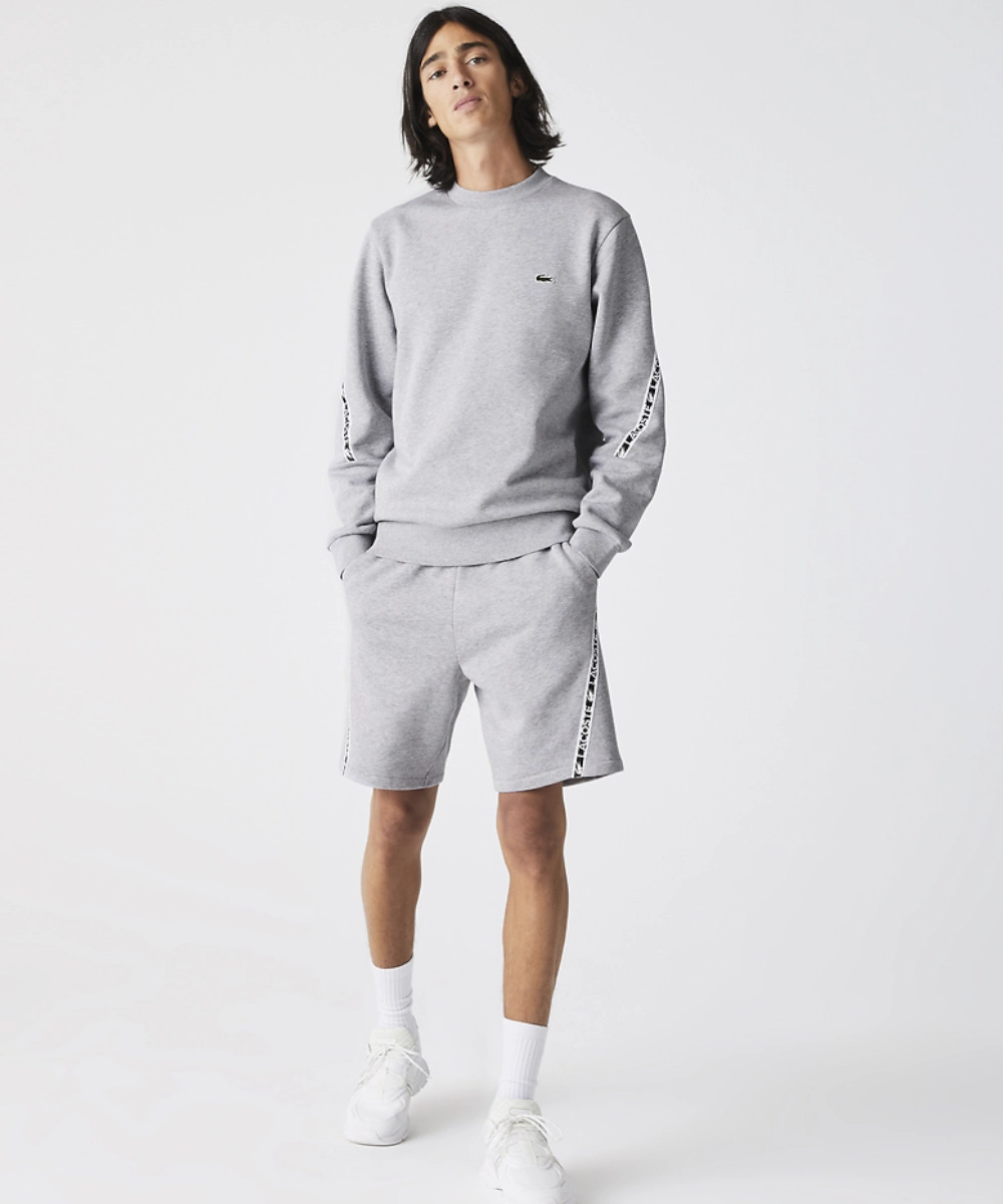 Lacoste Active Tape Crew Neck Sweater (Grey) Tulle Soul