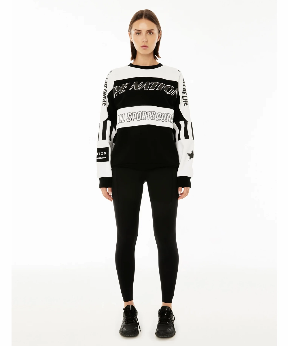 Camera Glow Carnival Look P.E Nation Track Record Sweat (Black)