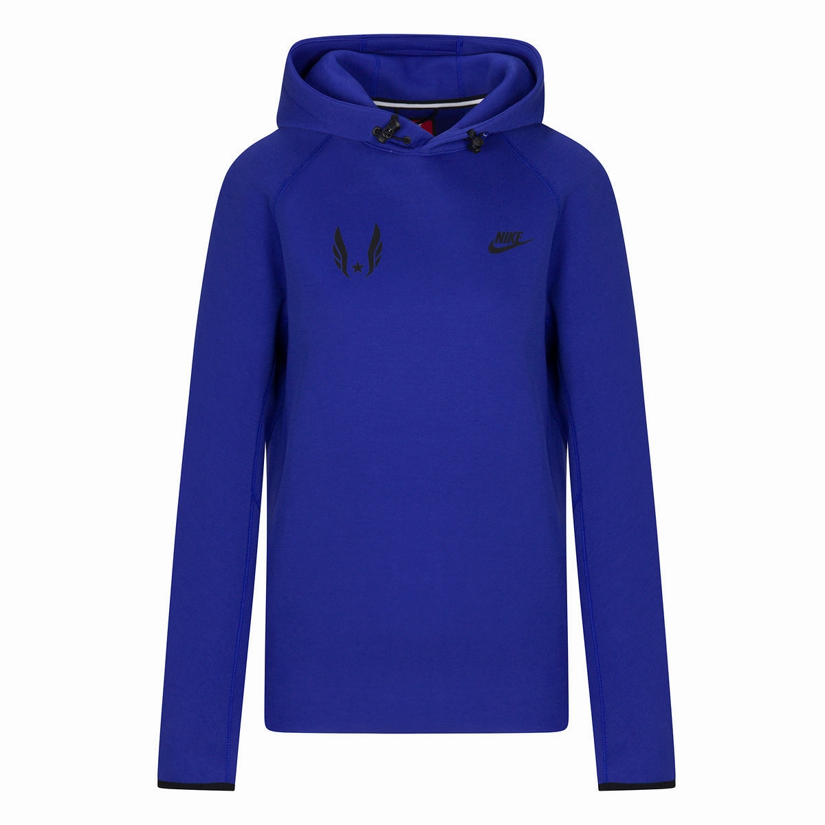 Nike USATF Men's Sportswear Tech Fleece Pullover Hoodie Flatlock Seam Construction Matte Fabric