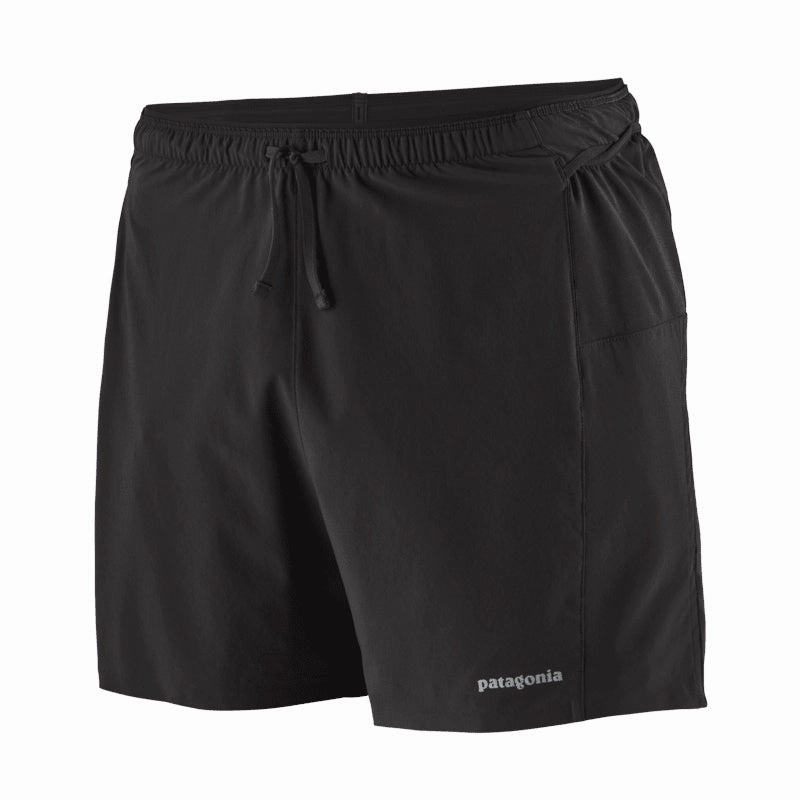 Patagonia Men's Strider Pro V2 5 Inch Shorts Black Adjustable Straps
