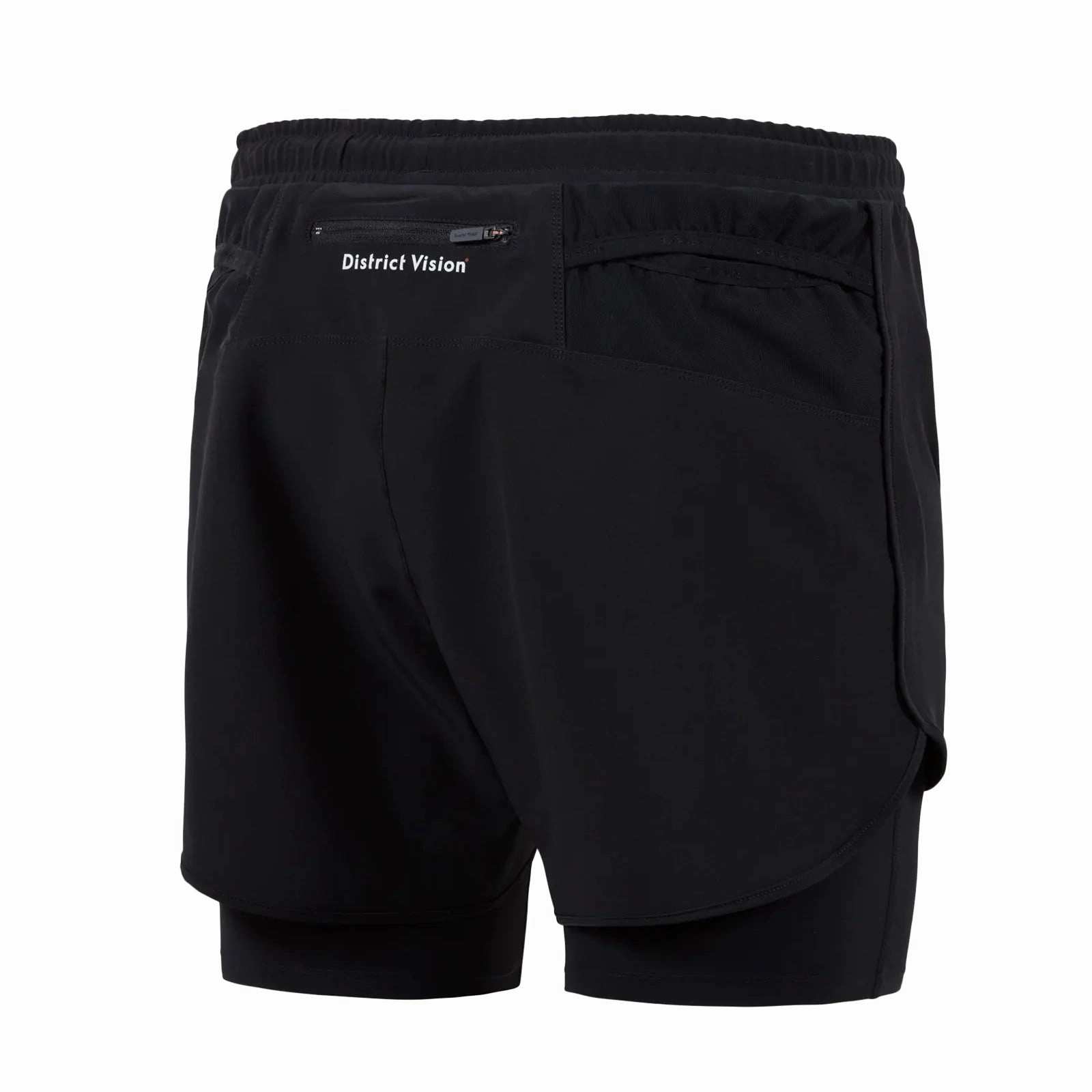 Men's Layered Pocketed Trail Shorts Black Dream Feel Lake Glow