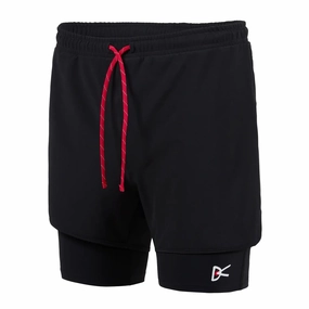 DoubleStitchedEdges AntiStaticLining Men's Layered Pocketed Trail Shorts Black