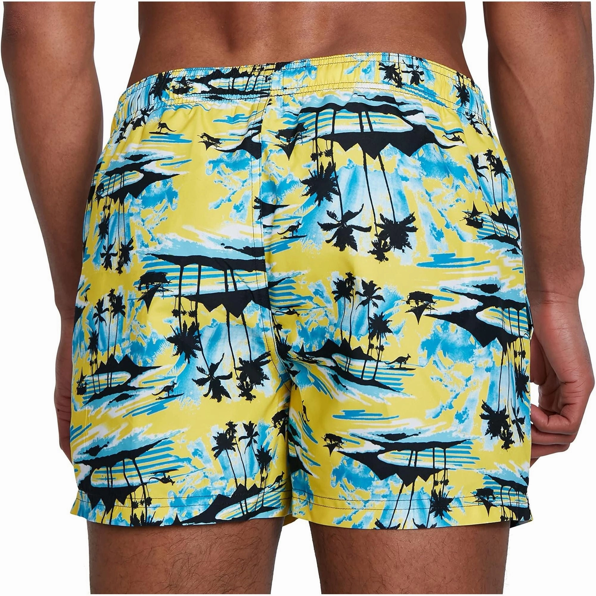 Speedo Printed Leisure 14 Inch Mens Swim Shorts - Yellow Sun Protective Fabric