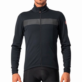 Castelli Raddoppia 3 Mens Cycling Jacket - Black Multipanel Construction