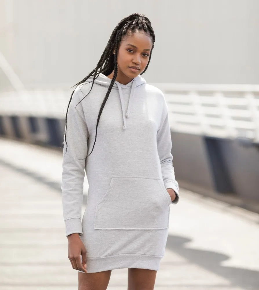 Magnetic Closure Push Edge Hoodie Dress | HEATHER GREY