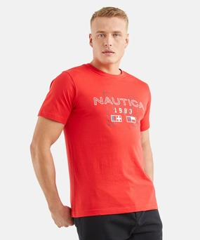 Nautica Kaden Tee (True Red) ButterySoftTexture Airflow Mesh Panels