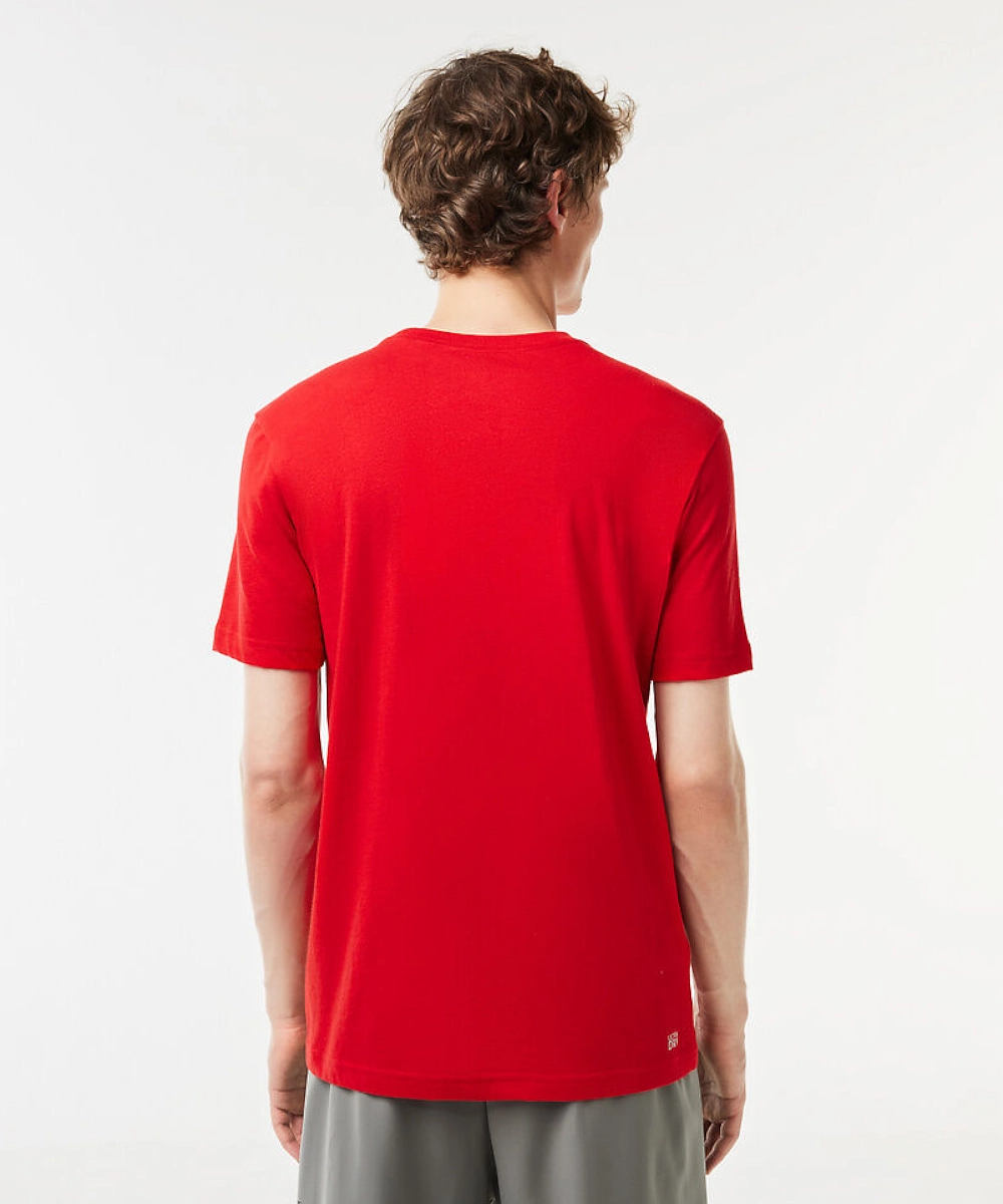 Lacoste Essentials Crew Neck Sports Tee (Red) StainResistant Fabric