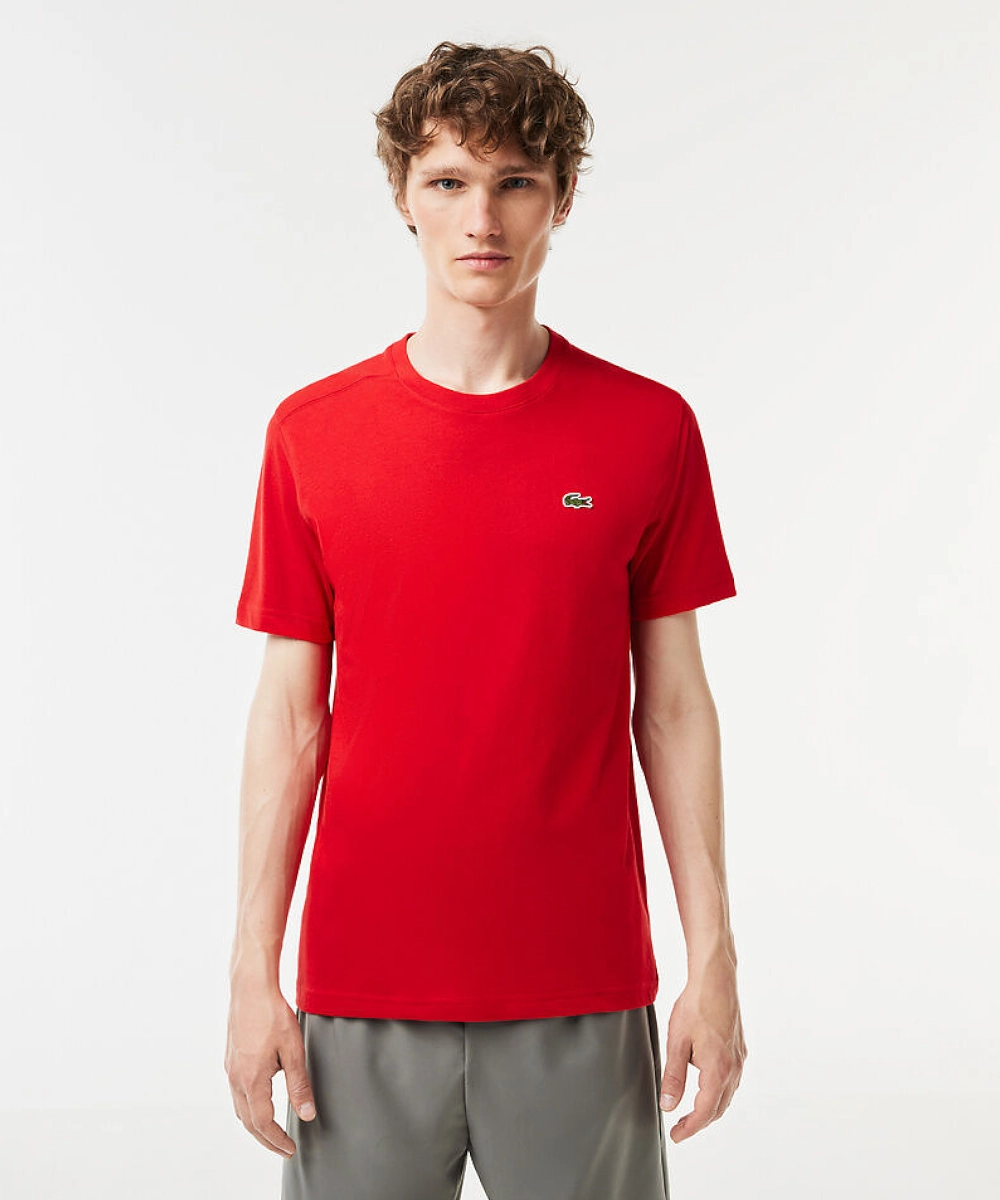 Desert Heat Carnival Look Lacoste Essentials Crew Neck Sports Tee (Red)