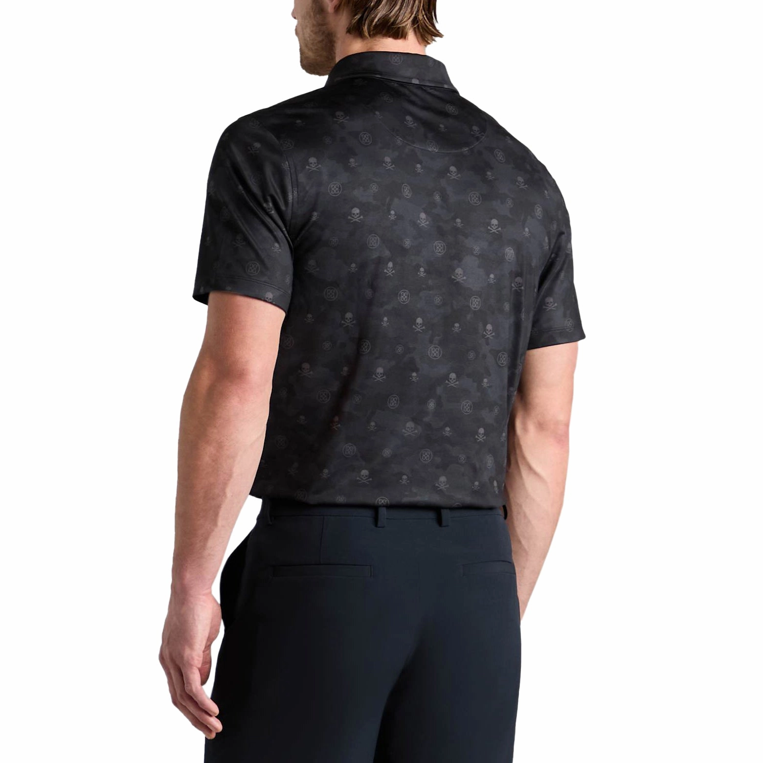 G/Fore Icon Camo Tech Jersey Golf Polo Shirt - Onyx Summer Golf Layered Look