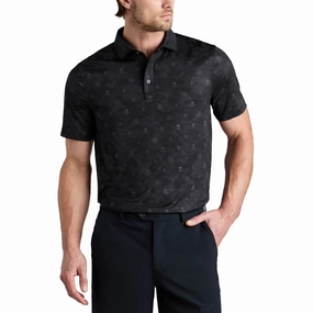 Cotton Blend G/Fore Icon Camo Tech Jersey Golf Polo Shirt - Onyx