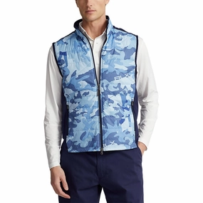 RLX Ralph Lauren Full Zip Hybrid Golf Vest - French Navy/Mid Blue Camo Reinforced Stitching idea