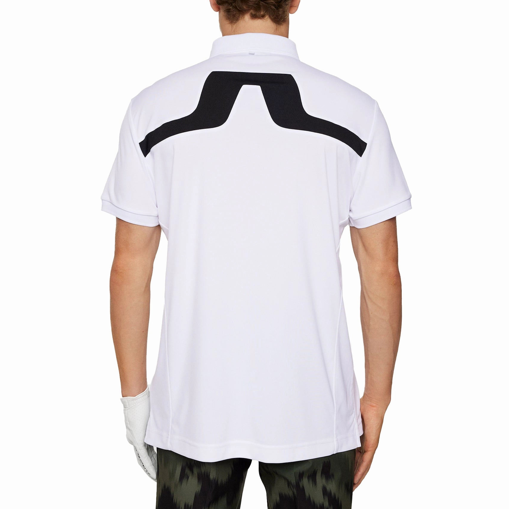 J.Lindeberg KV Golf Polo Shirt - White Classic Collar UVBlocking Fabric Tech