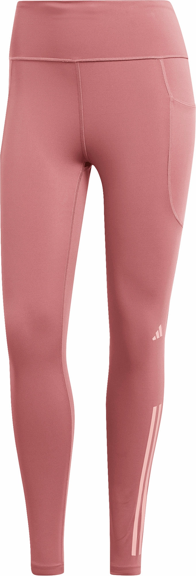 Spandex adidas DailyRun 3 Stripes Womens 7/8 Running Tights - Pink