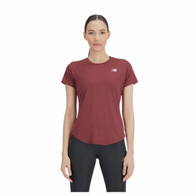 Woman's Accelerate SS Top - BURGUNDY Stylish T-shirt AllPurpose Design