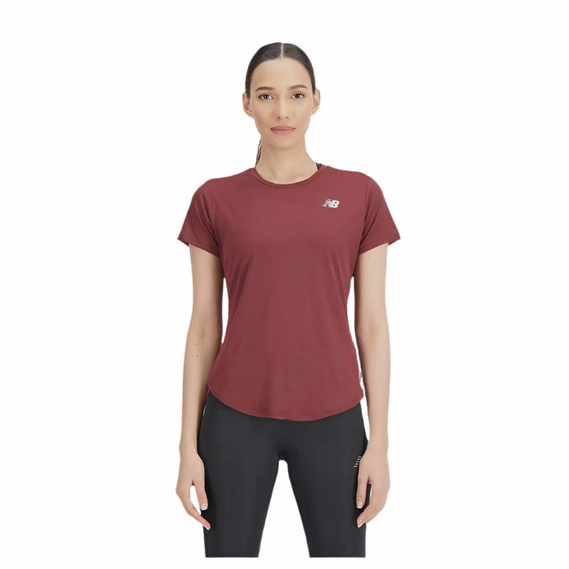 Woman's Accelerate SS Top - BURGUNDY ThermalLining