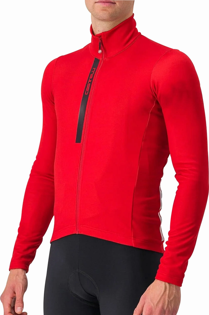 Torsion Control Bridge Castelli Entrata Thermal Long Sleeve Mens Cycling Jersey - Red
