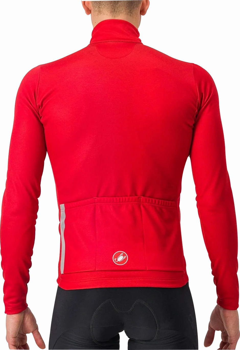 Castelli Entrata Thermal Long Sleeve Mens Cycling Jersey - Red watch Compression Fit Design