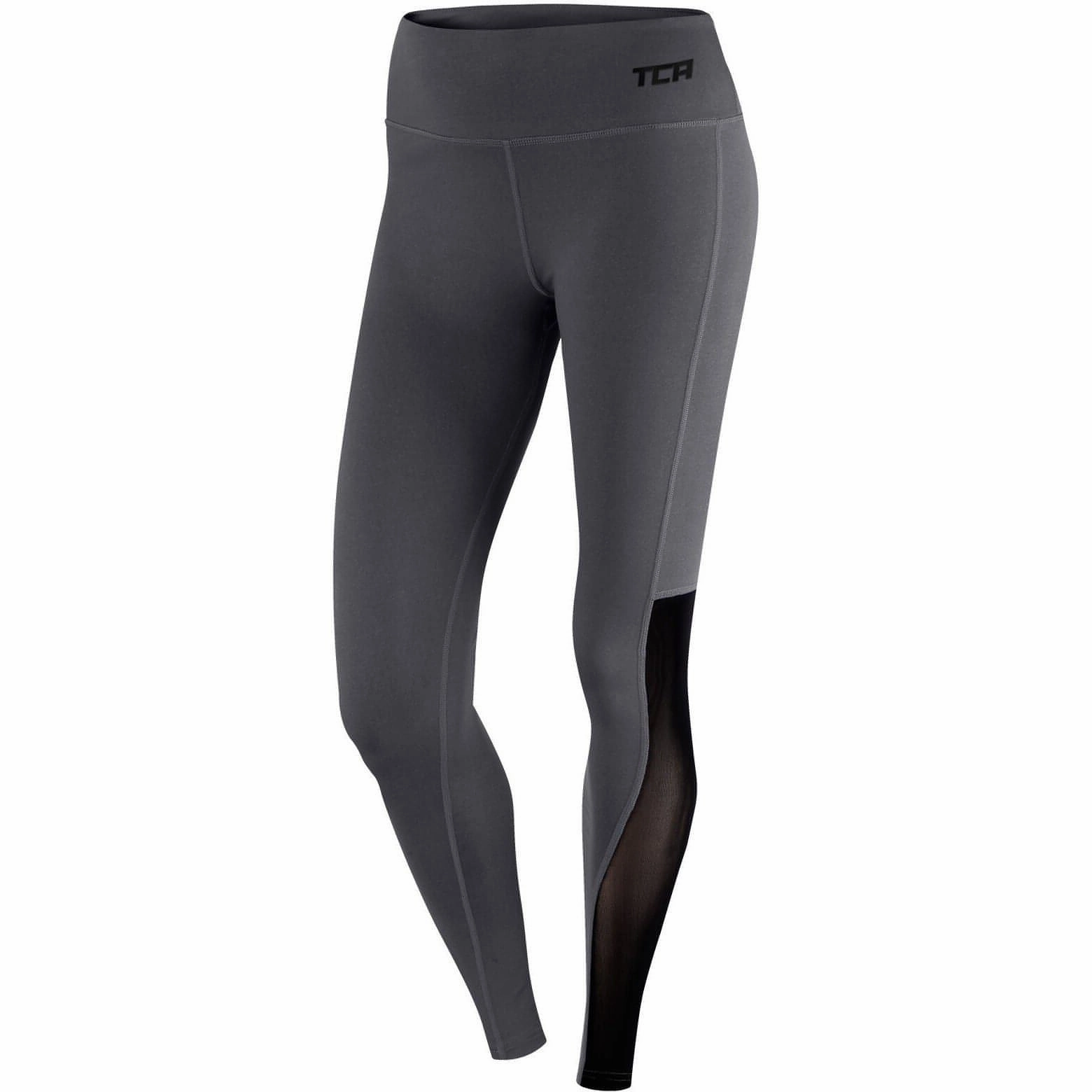 Microperforated Upper Material TCA Pro Performance MeshLuxe Womens Long Running Tights - Grey