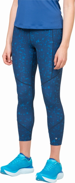 Water-resistant-coating-characteristic Ronhill Tech Womens 7/8 Running Tights - Blue