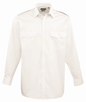 Pilot Shirt Long Sleeve | WHITE TemperatureRegulatingLining clean look