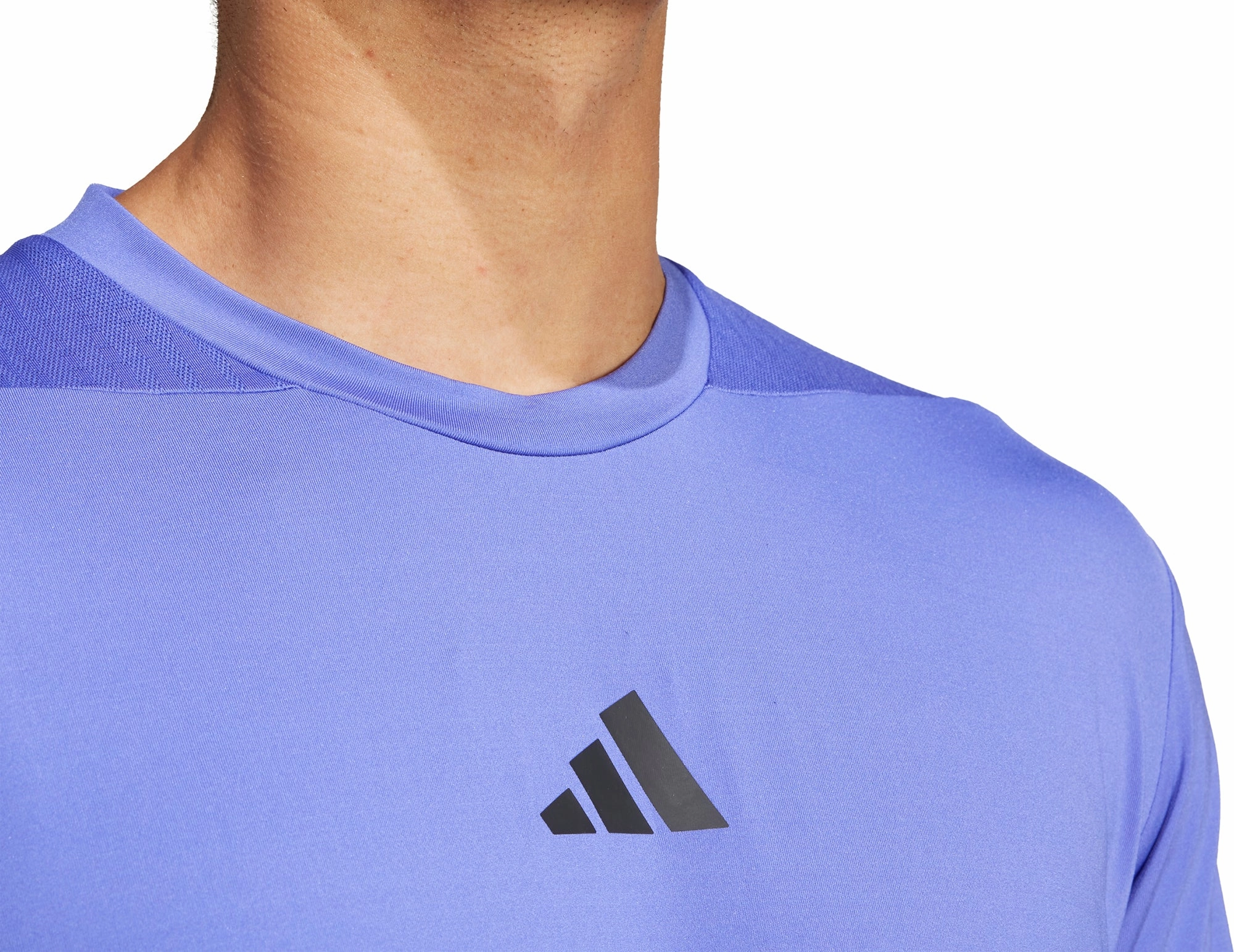 Adjustable Waistband adidas Designed For Training Intensity Short Sleeve Mens Training Top - Blue