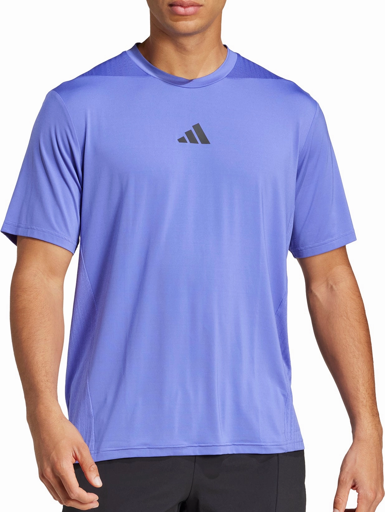 MoistureWicking Fabric StainlessZippers adidas Designed For Training Intensity Short Sleeve Mens Training Top - Blue