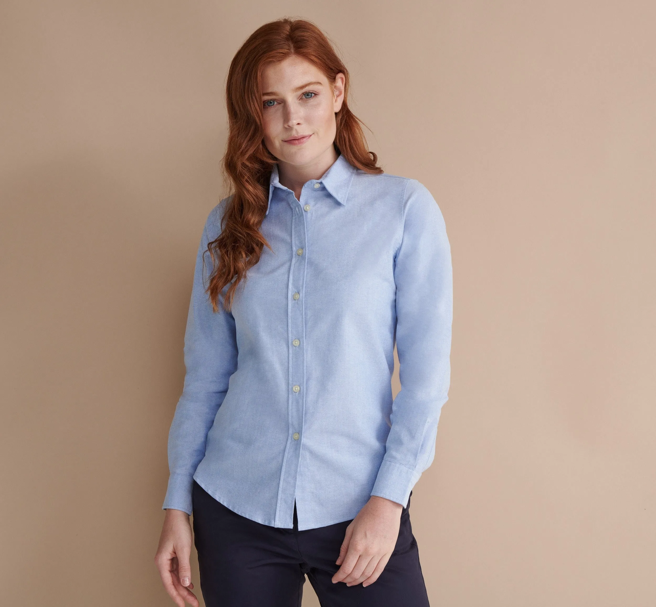 Opaque Core Women's Classic Long Sleeved Oxford Shirt | WHITE
