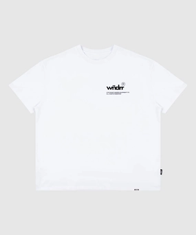 WNDRR Represent Box Fit Tee (White) Strong Edge MoistureWicking Technology