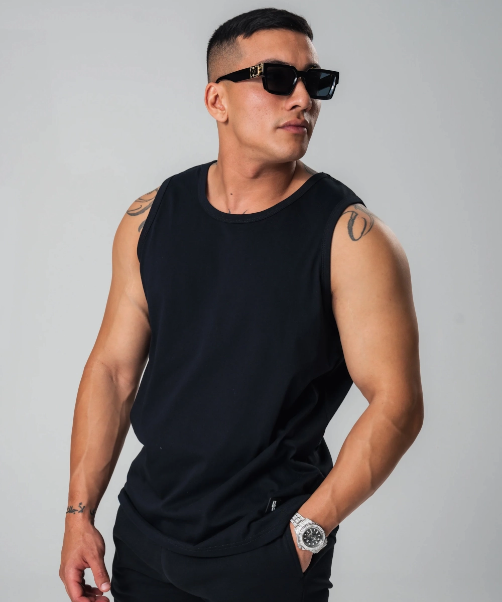 NonRestrictiveSilhouette UNDRGROUND Cotton Singlet (Black)