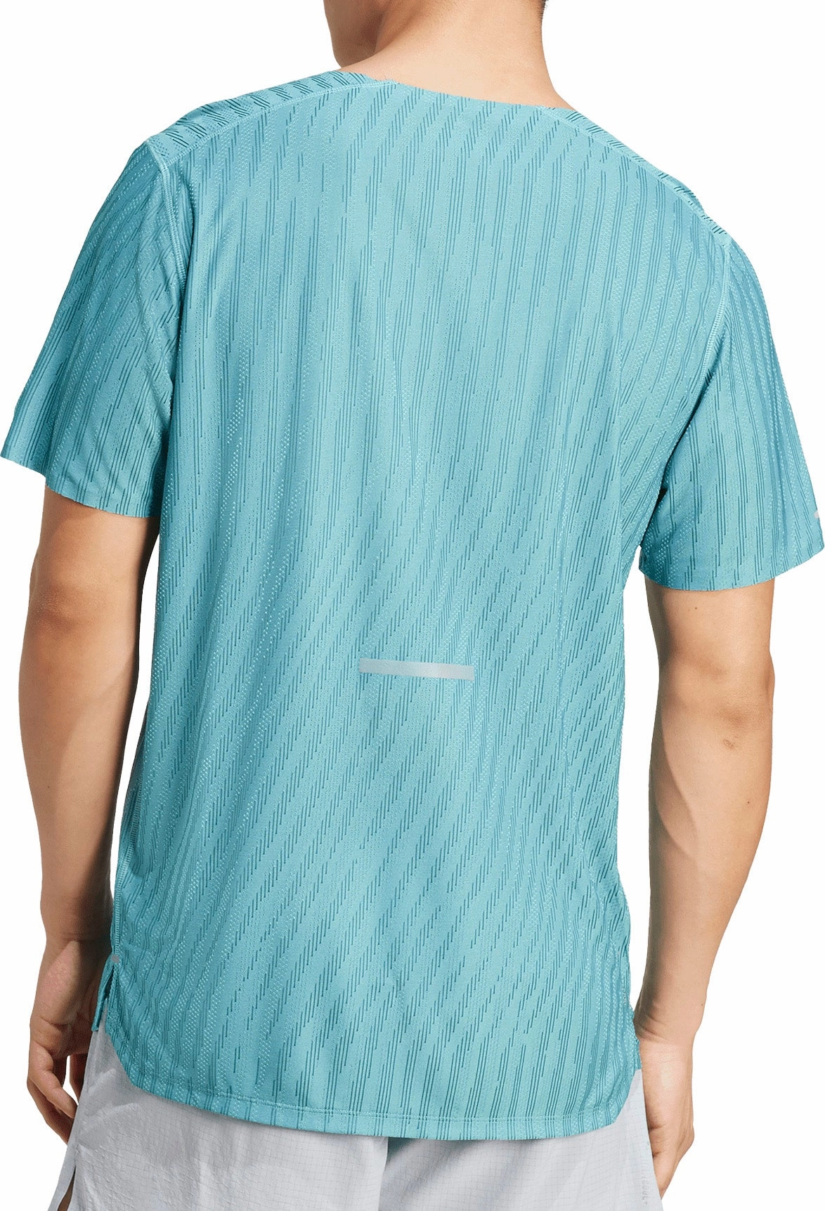 Contrast Inner Binding adidas ADI365 ClimaCool  Short Sleeve Mens Running Top - Green