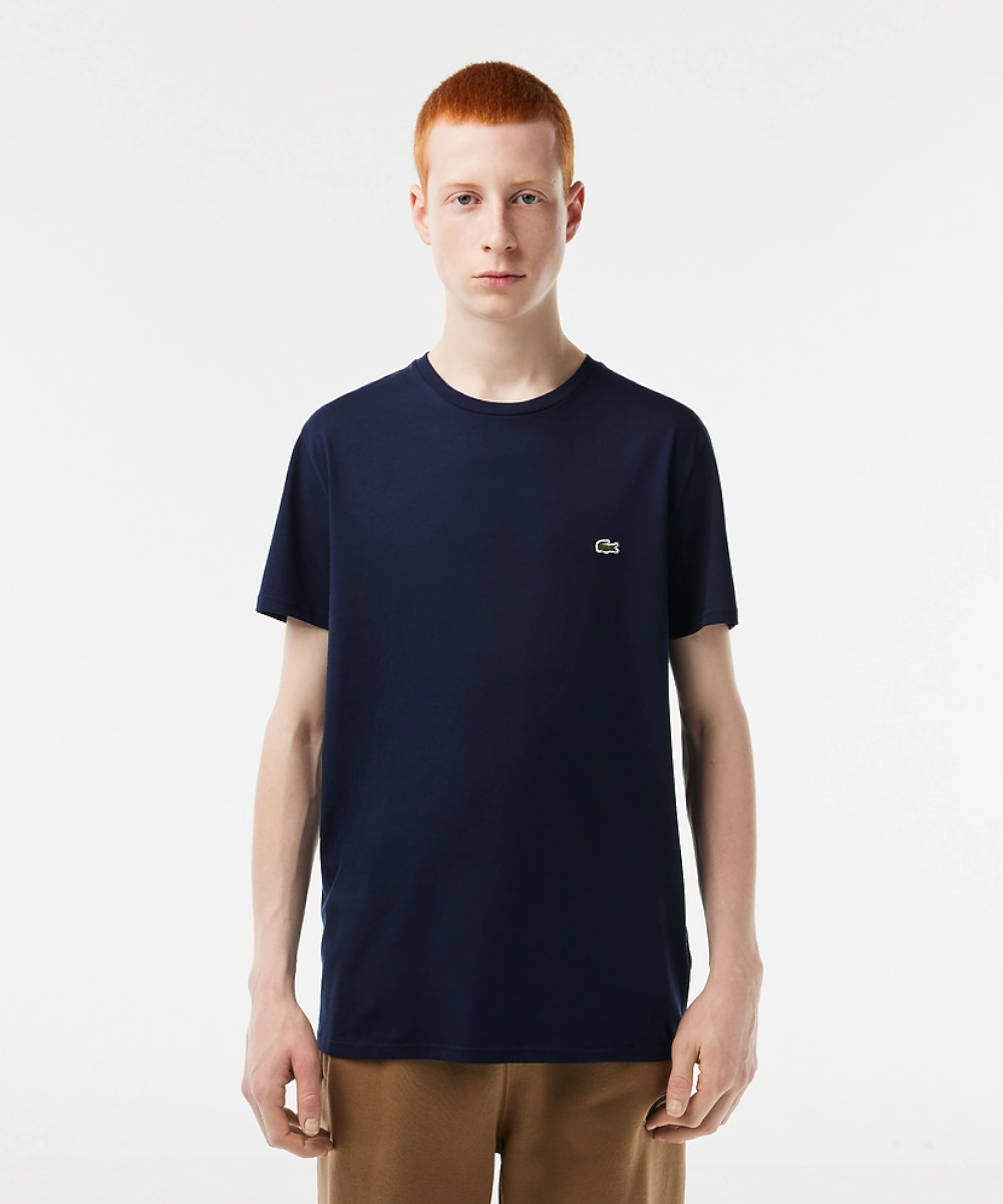 ElasticWaistband Lacoste Classic Crew Neck Pima Tee (Navy)